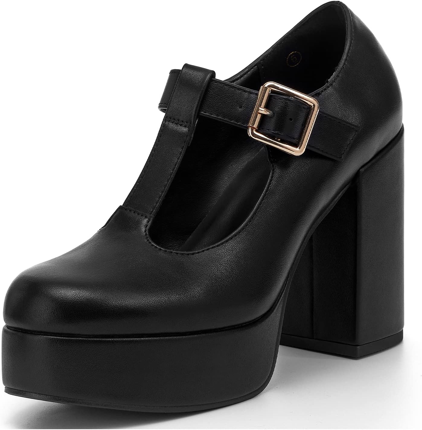 Coutgo Womens' T-Strap Round Toe Chunky Platform Heels Review