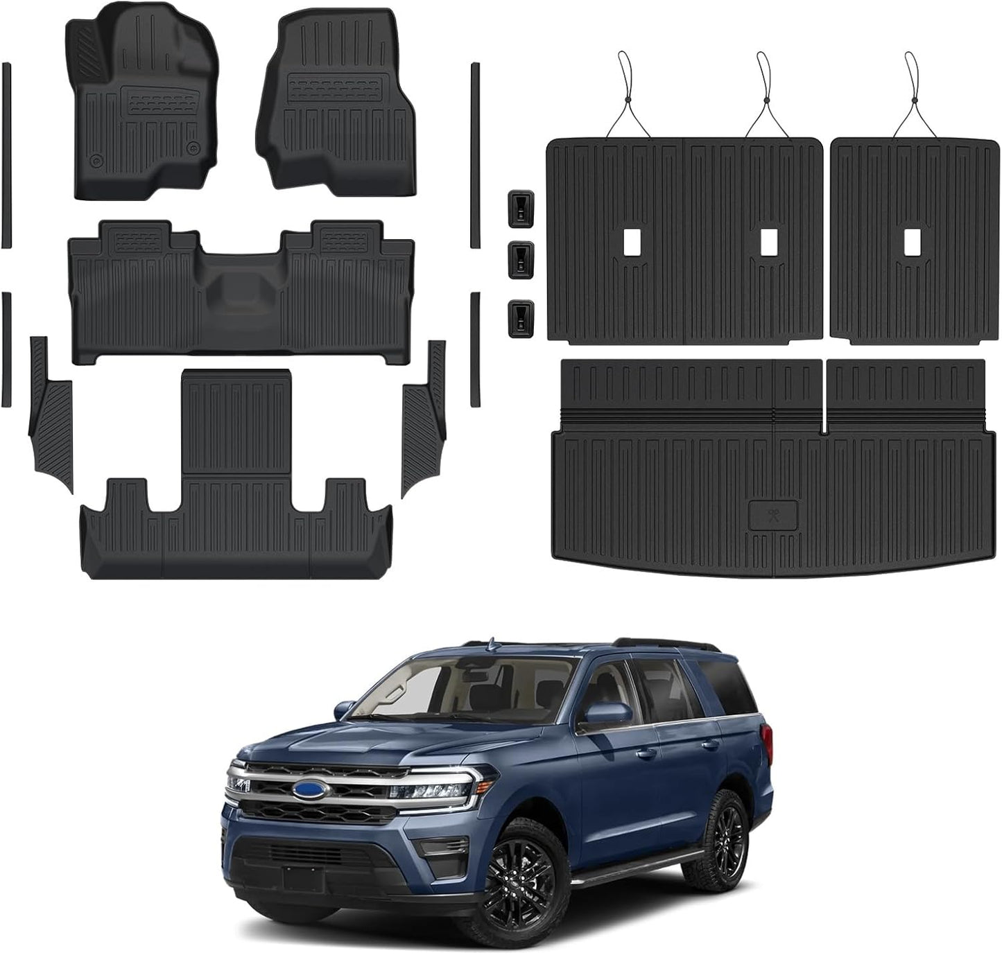 Custom Fit Floor Mats Set for 2018-2024 Ford Expedition