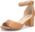 Candie Low Block Heels Sandals Peep Toe - Comfortable 2in Chunky Heel