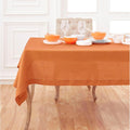 Solino Home Linen Tablecloth 60 x 90 in Pumpkin - Classic Hemstitch