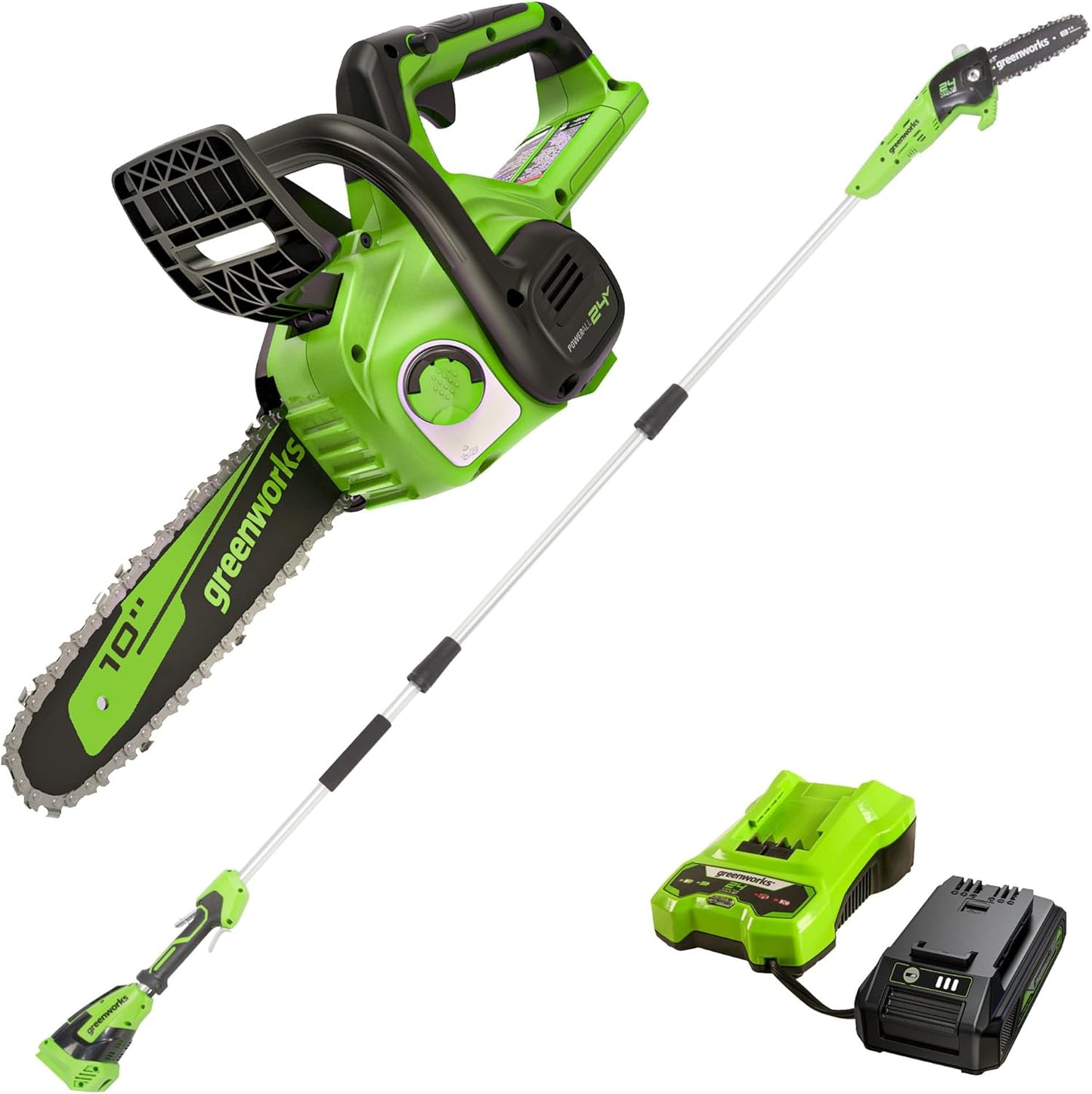 Greenworks 24V Chainsaw and Polesaw Combo Kit for Efficient Cutting