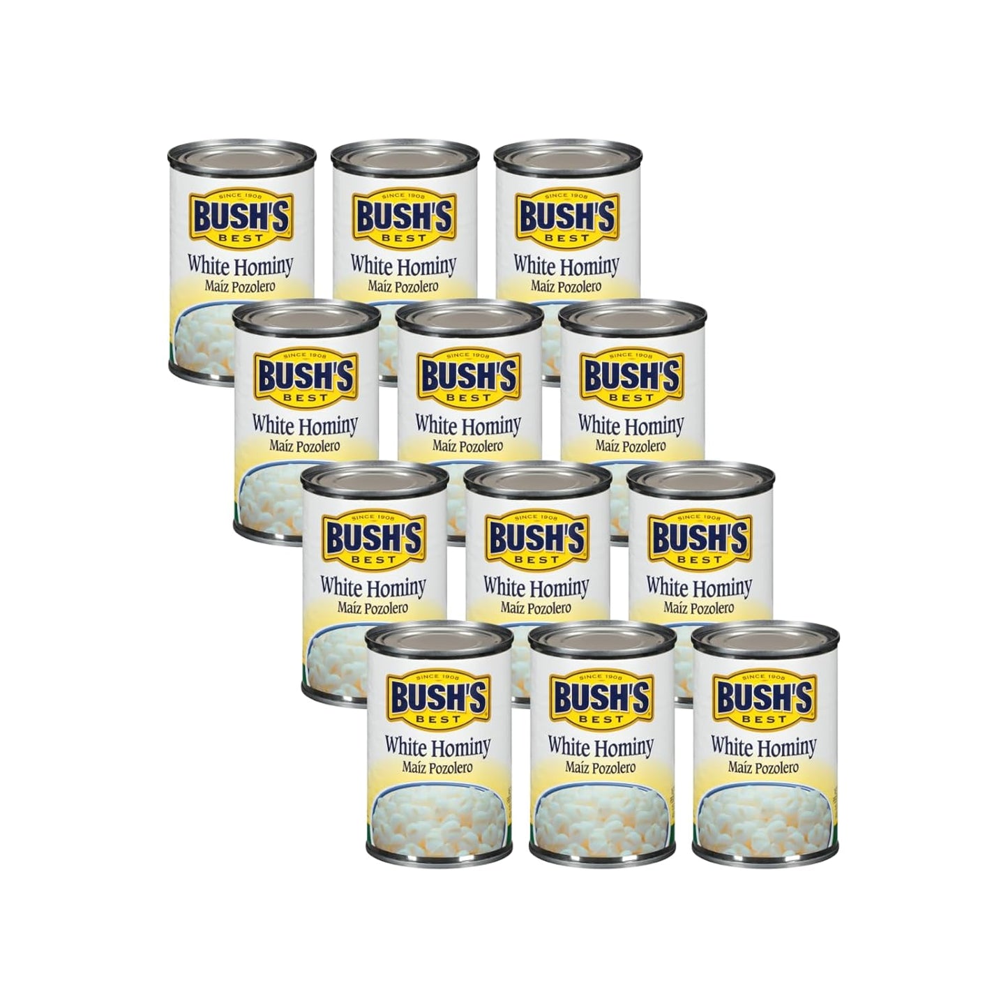 Bush's Best Baked Beans White Hominy Pack of 12 for Flavor