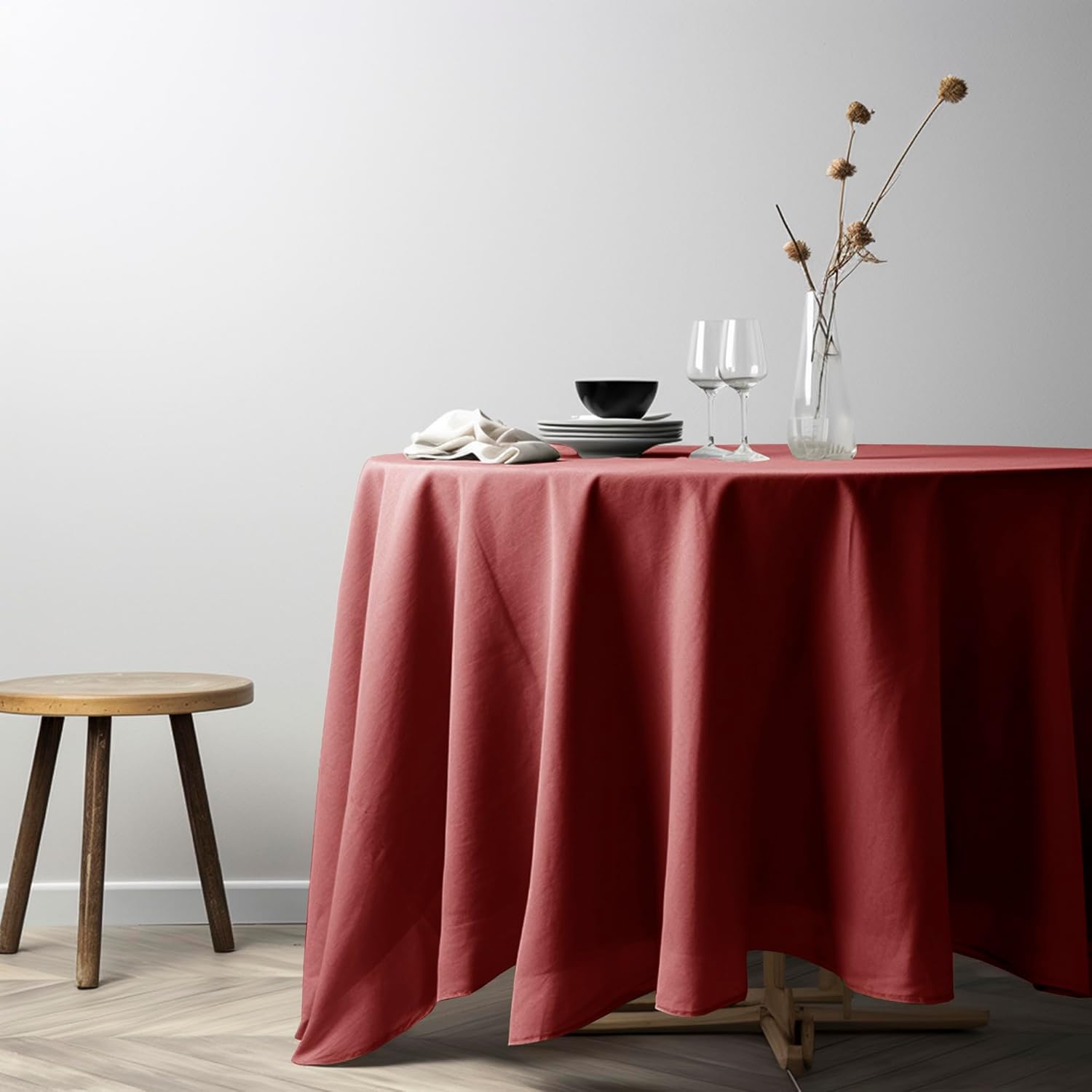 EVERLY 80Inch Round Tablecloth for Elegant Events and Decor