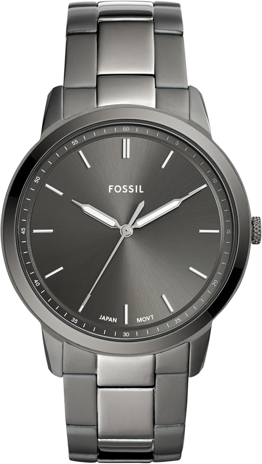Fossil Men's Minimalist Quartz Stainless Steel Leather Watch