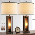 Rustic Table Lamps Set of 2 with USB Ports for Modern Homes