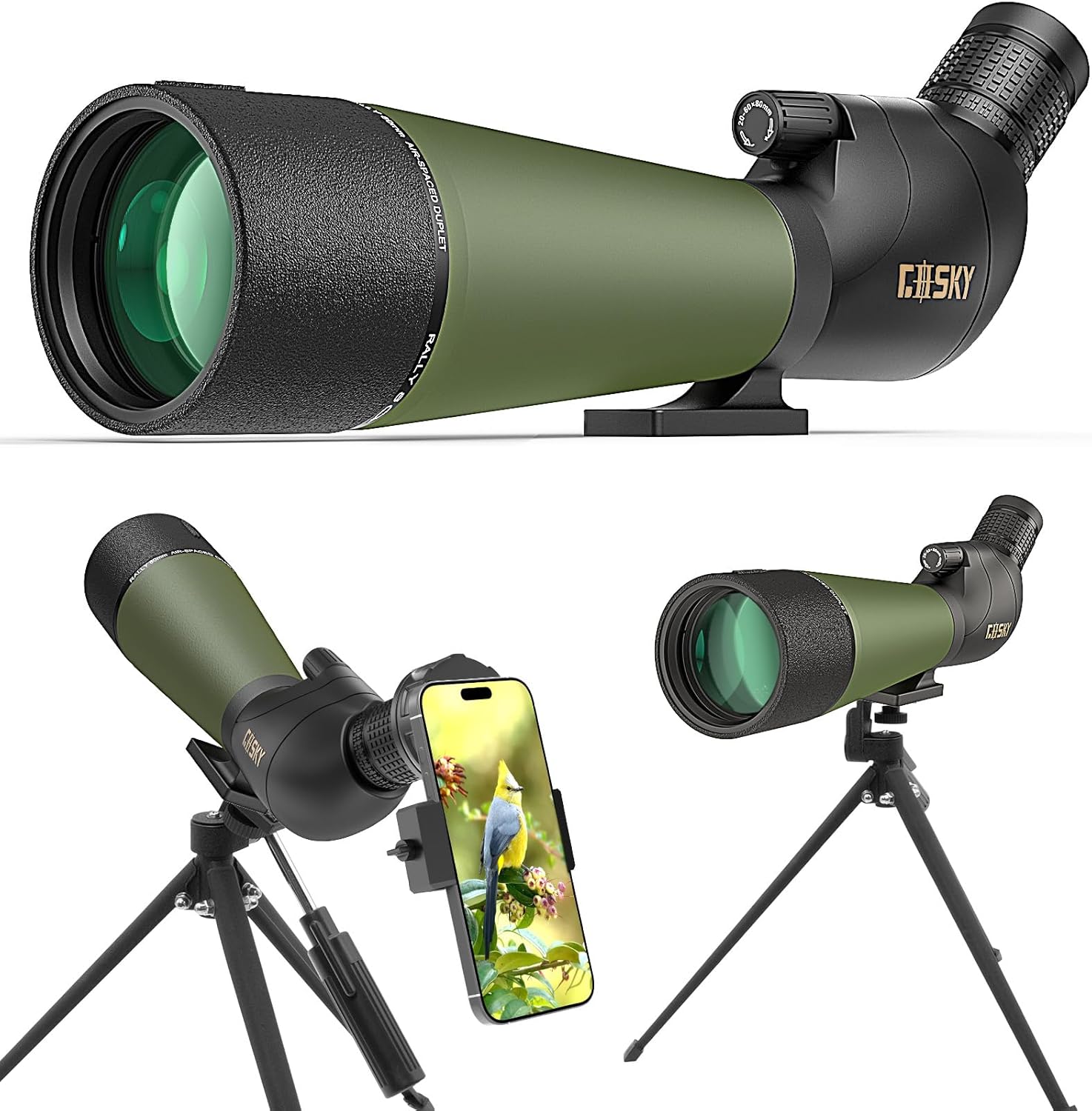 Gosky DiamondEdge 20-60x80 Spotting Scope for Bird Watching