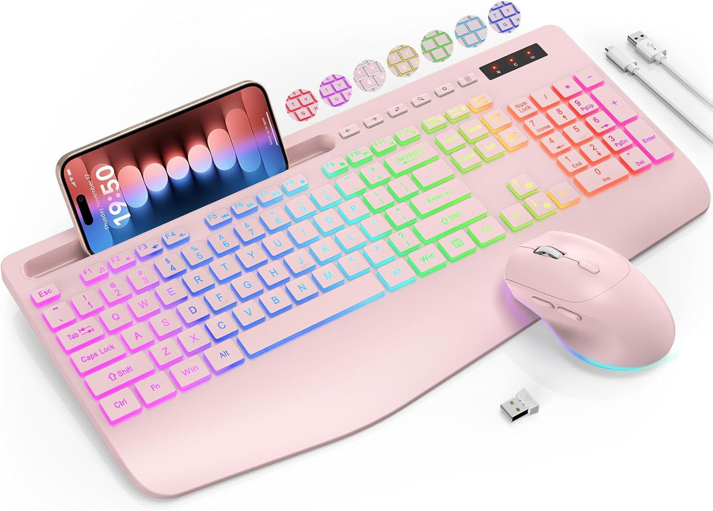 9 Backlit Effects Ergo Wireless Keyboard & Mouse