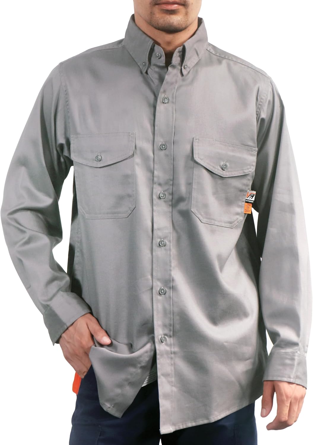 VATRENUS Flame Resistant Work Shirt for Men - 100% Cotton