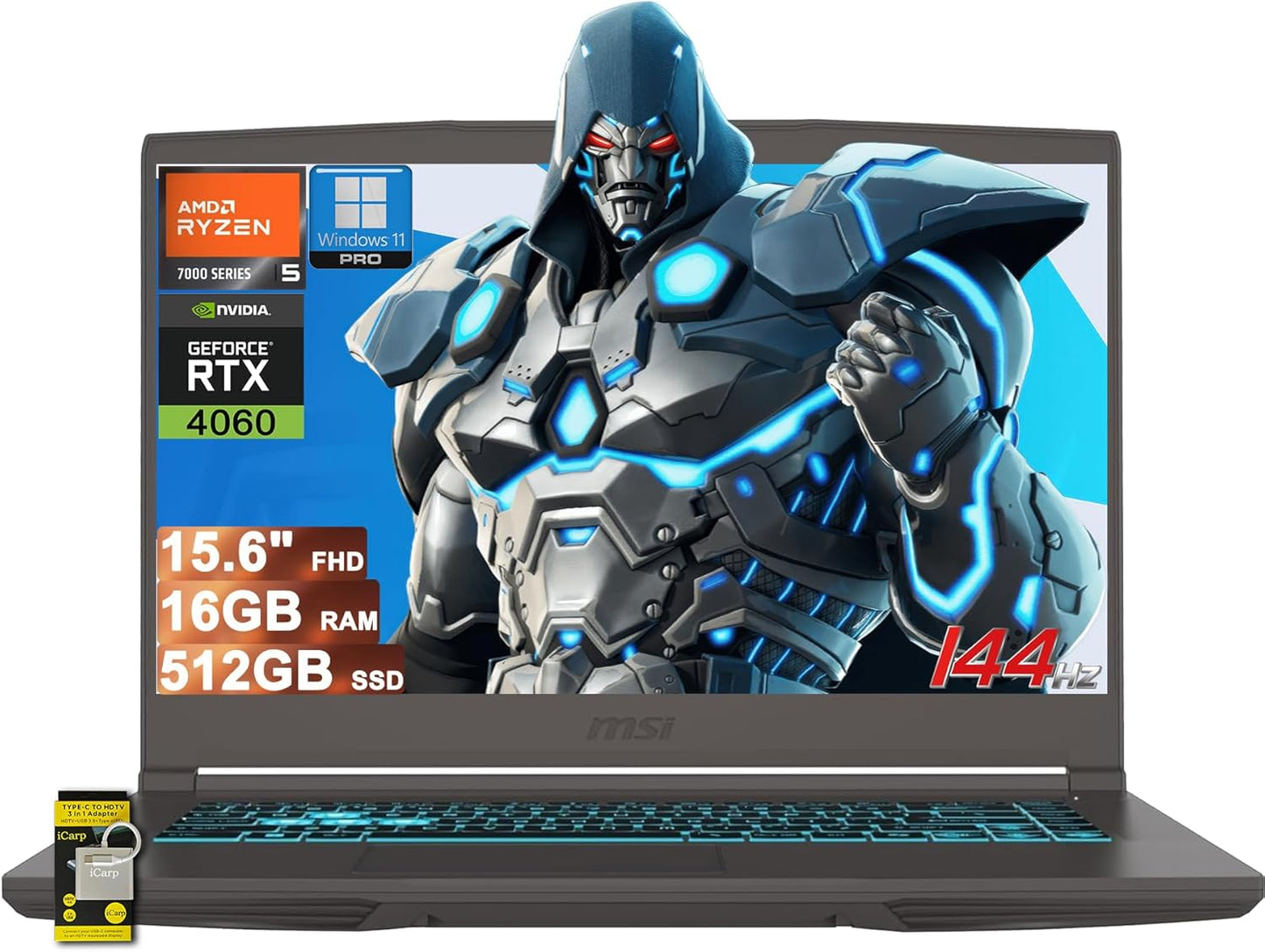 MSI Thin A15 Gaming Laptop with Ryzen 5 and RTX 4060 Graphics