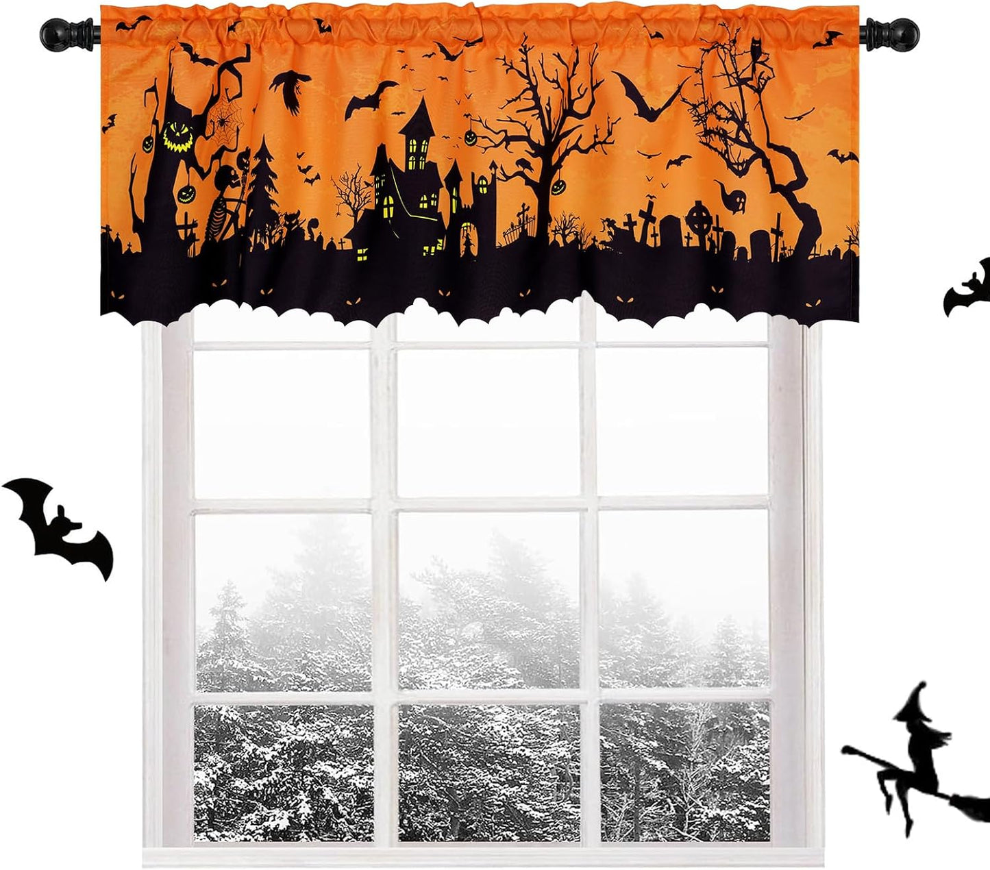 Halloween Valance Curtains - Spooky Chic Decor