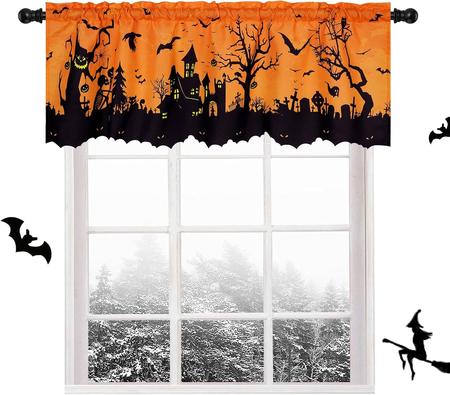 Halloween Valance Curtains - Spooky Chic Decor