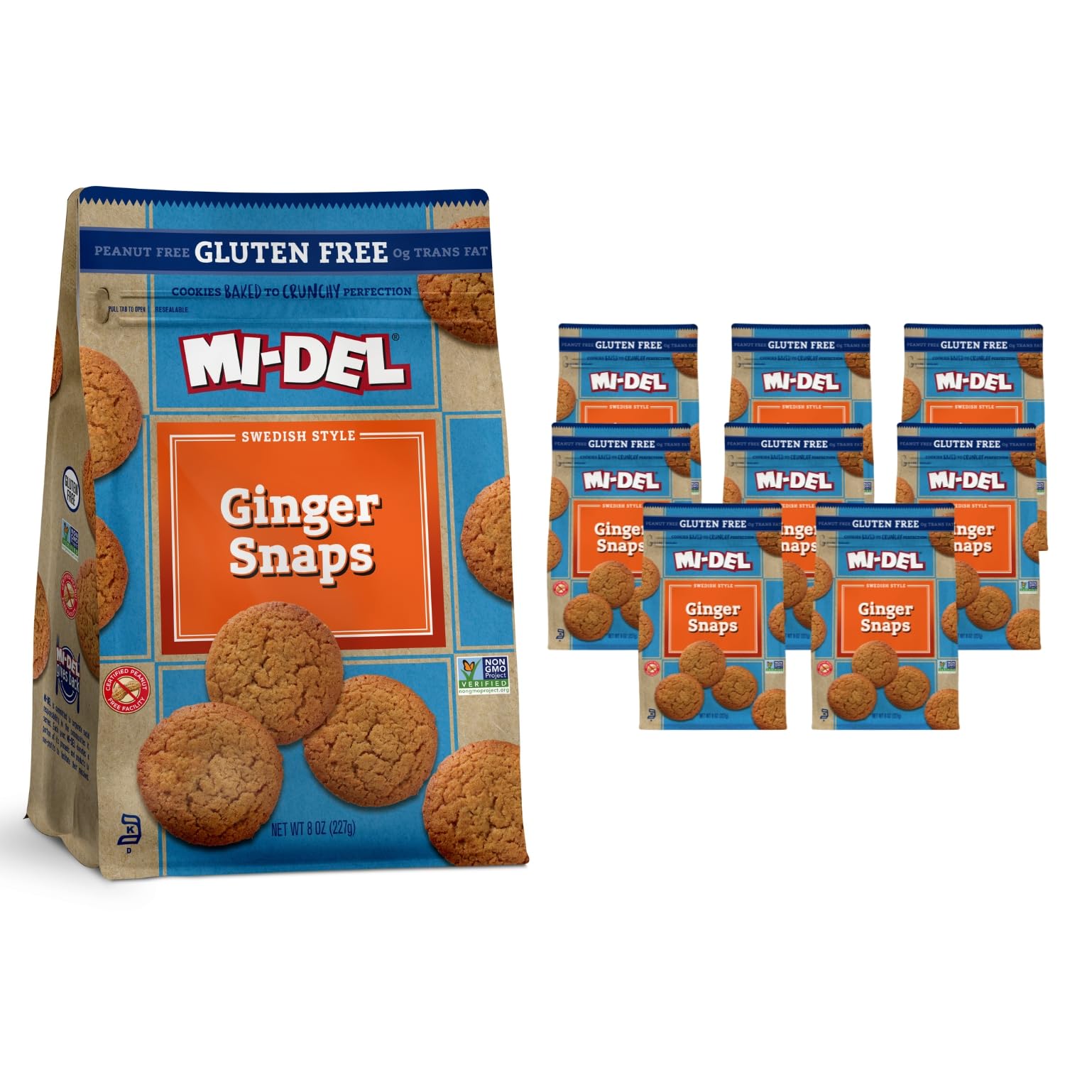 Mi-Del Ginger Snaps Gluten Free - Crunchy Ginger Cookies