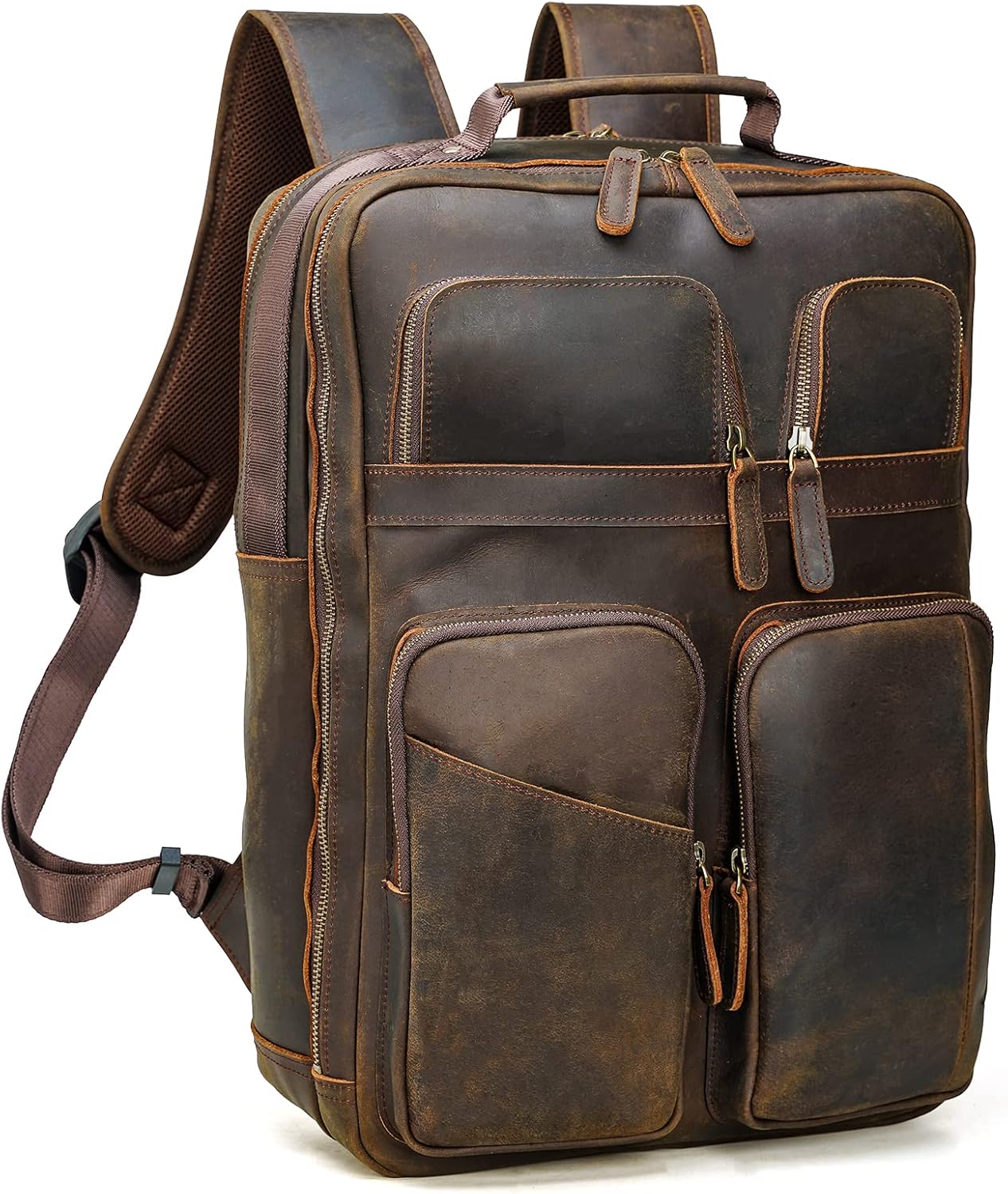 Polare 17.3 Inch Full Grain Leather Backpack for Travel Needs
