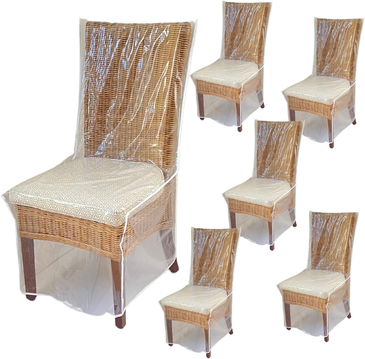 Evelots Heavy Duty Clear PVC Vinyl Chair Covers for Protection