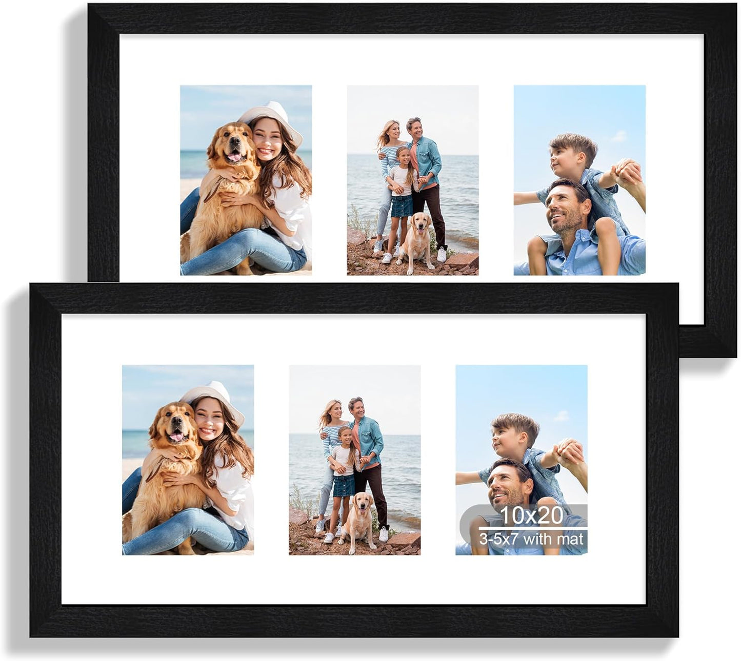 10x20 Picture Frame Set of 2 - Rustic Black Wood Frames