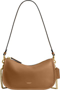 Coach Waverly Bag - Natural Grain Leather Crossbody with Chain Strap