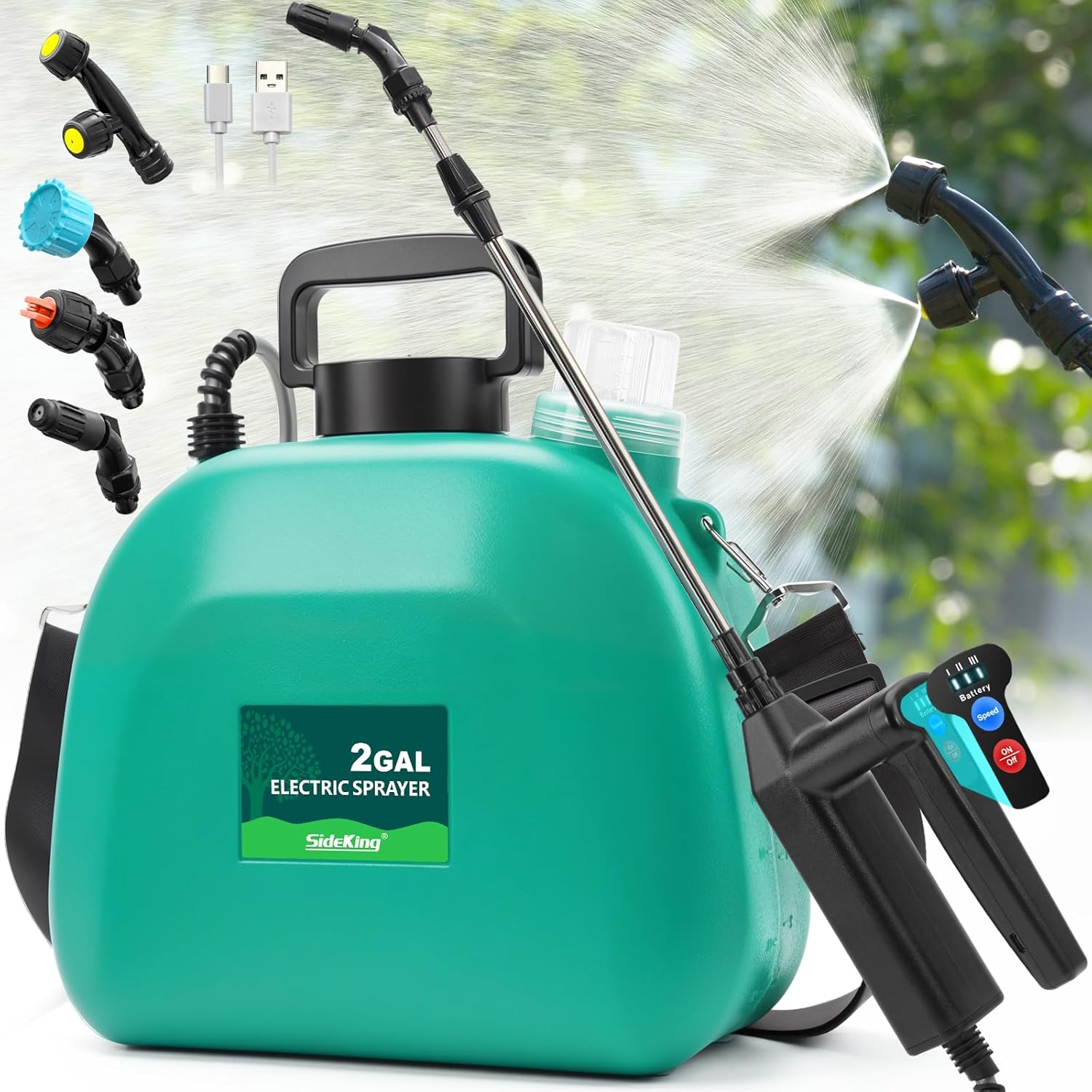 Battery Powered Sprayer 2 Gallon for Lawn and Garden Care