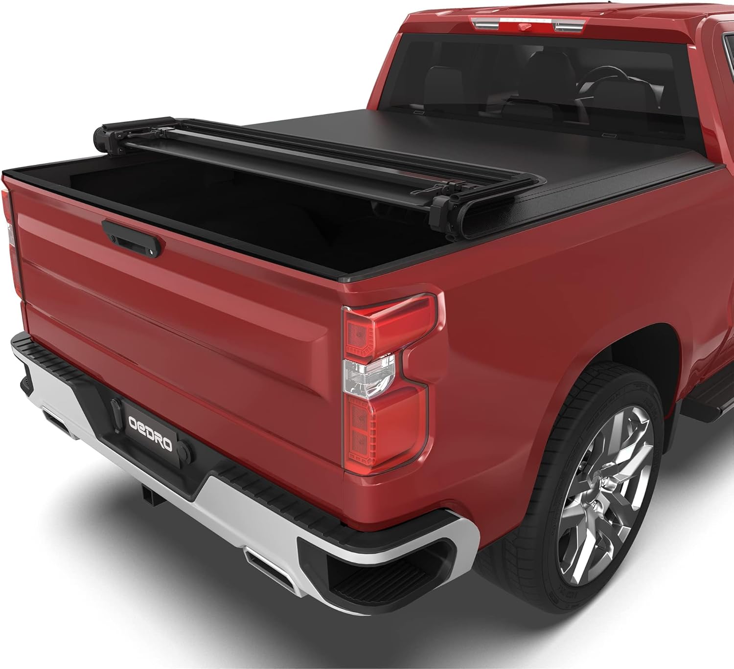 OEDRO Soft Quad Fold Truck Bed Tonneau Cover for Chevy Silverado