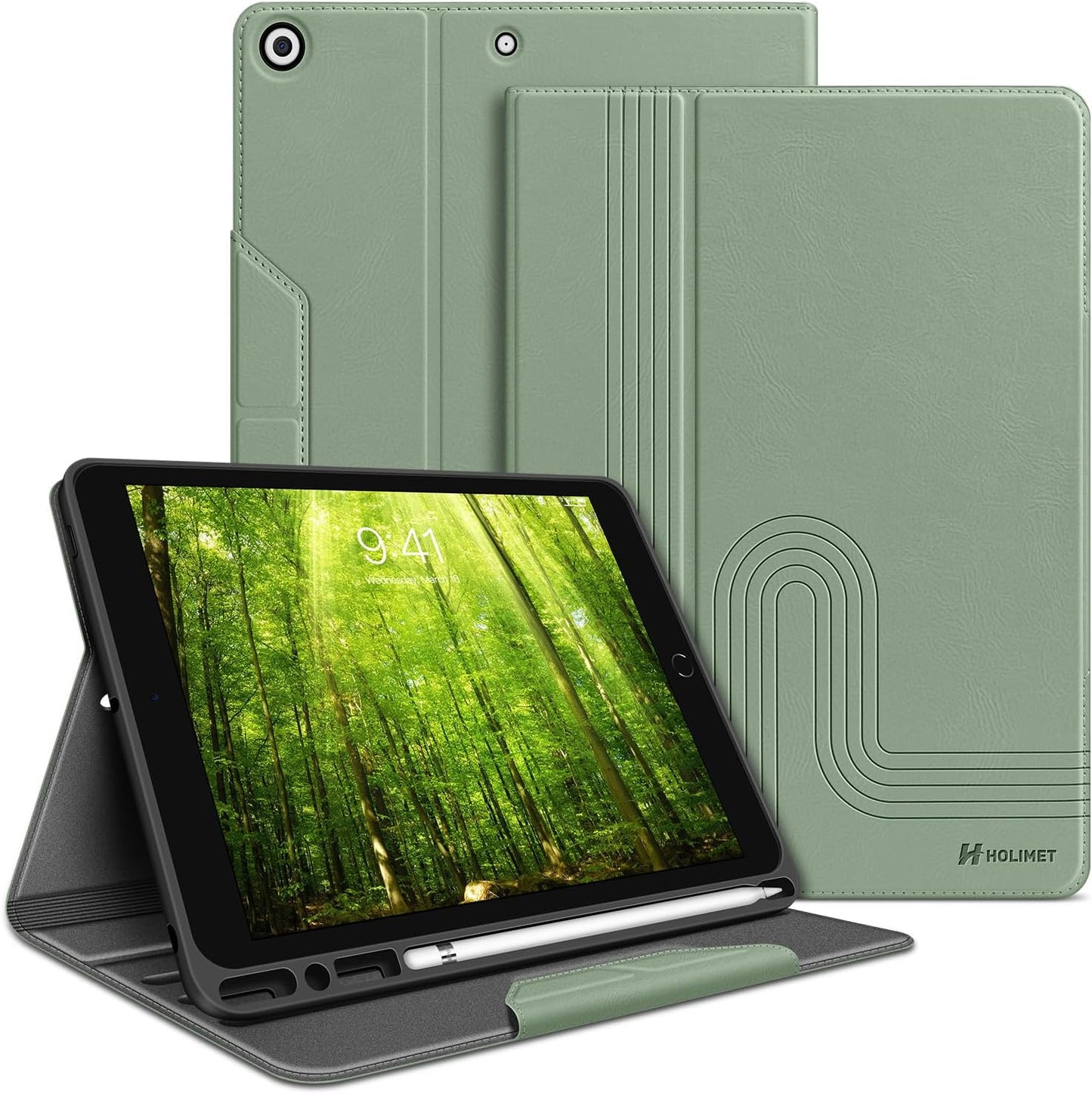 H HOLIMET Case for iPad 9th Generation with Pencil Holder