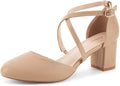 Greatonu Women's Low Block Heeled Dress Pumps - Comfortable 2.5 in