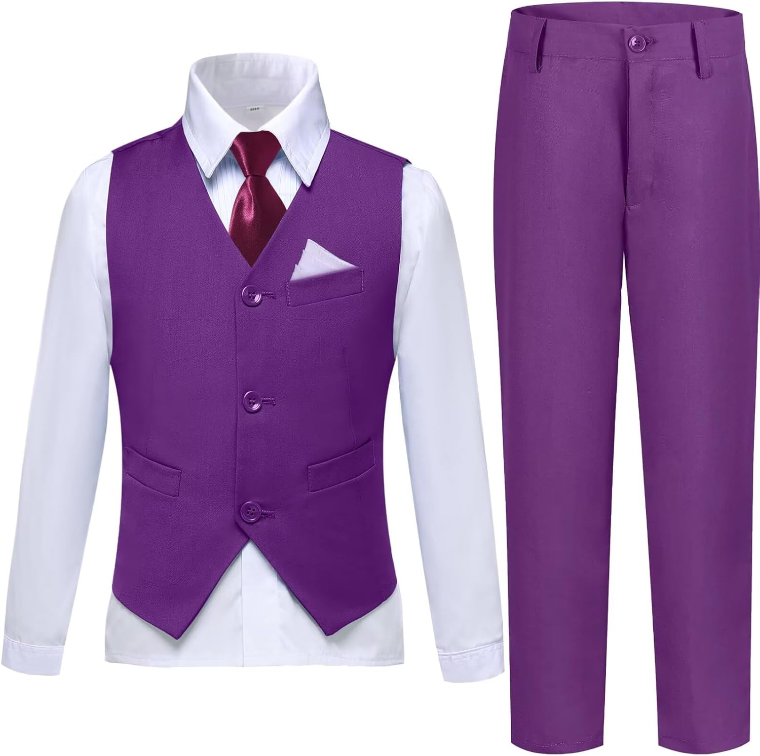 Boys Suit Formal Dress Pants Vest Suit Set for Weddings and More