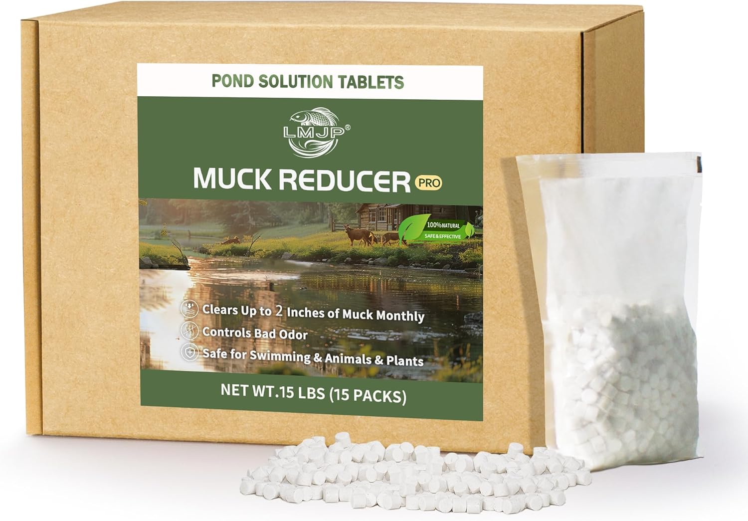 Muck Reducer Tablets for Ponds & Lakes - Natural Sludge Solution