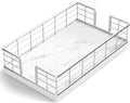 Wican Marble Guest Towel Holder Tray for Bathroom - Stylish Organizer