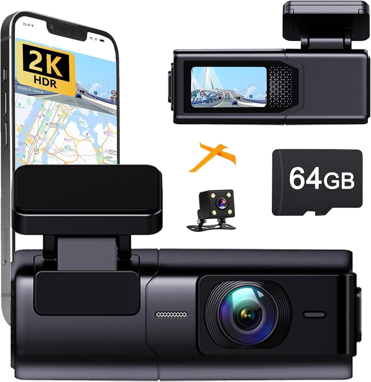 Tigebraver Dash Cam: Crystal Clear 2k+1080P, 24H Parking Mode
