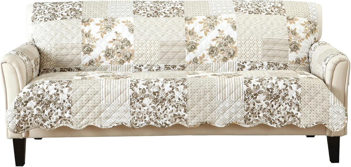 Great Bay Home Reversible Patchwork Sofa Cover for Pets and Kids