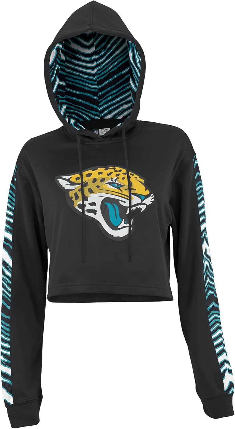 Zubaz NFL Women's Zebra Team Logo Crop Top Hoodie Review
