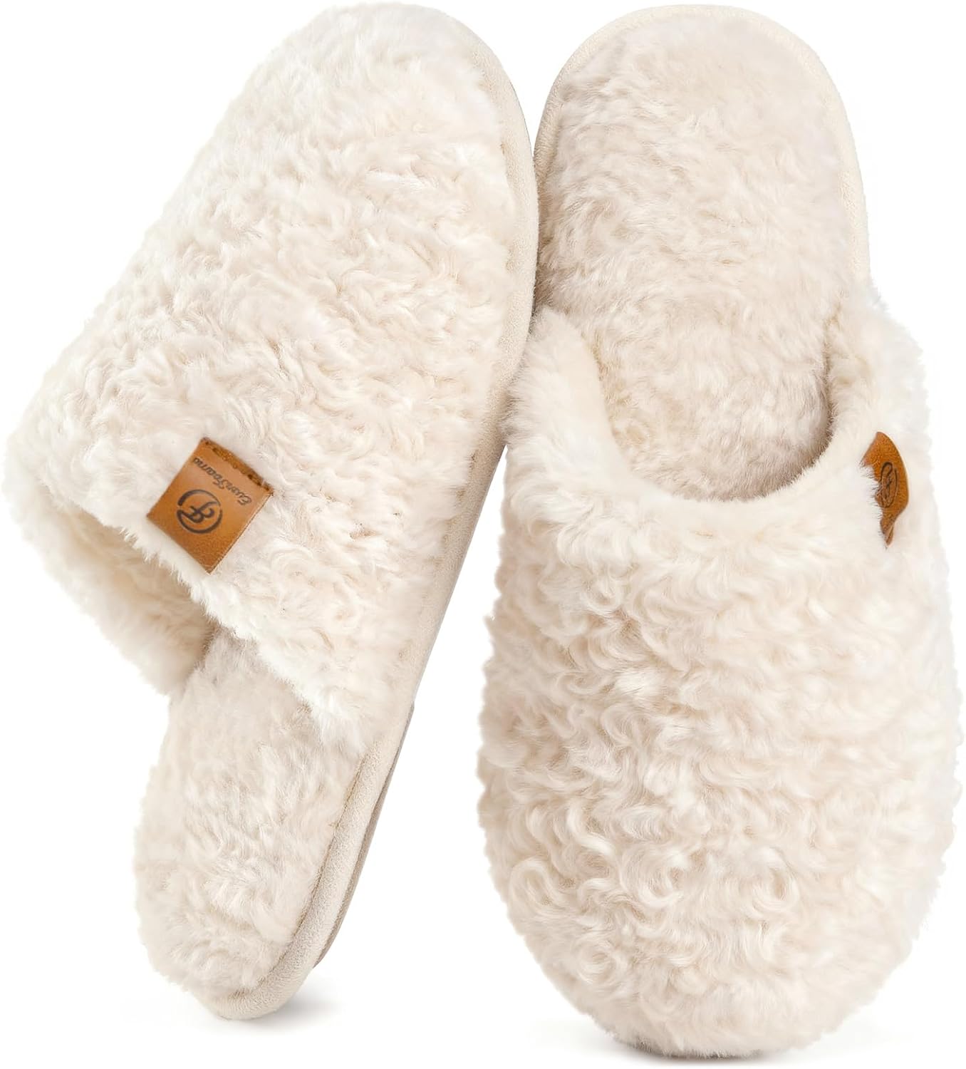 EverFoams Women's Fuzzy Slip-on Slippers for Cozy Comfort