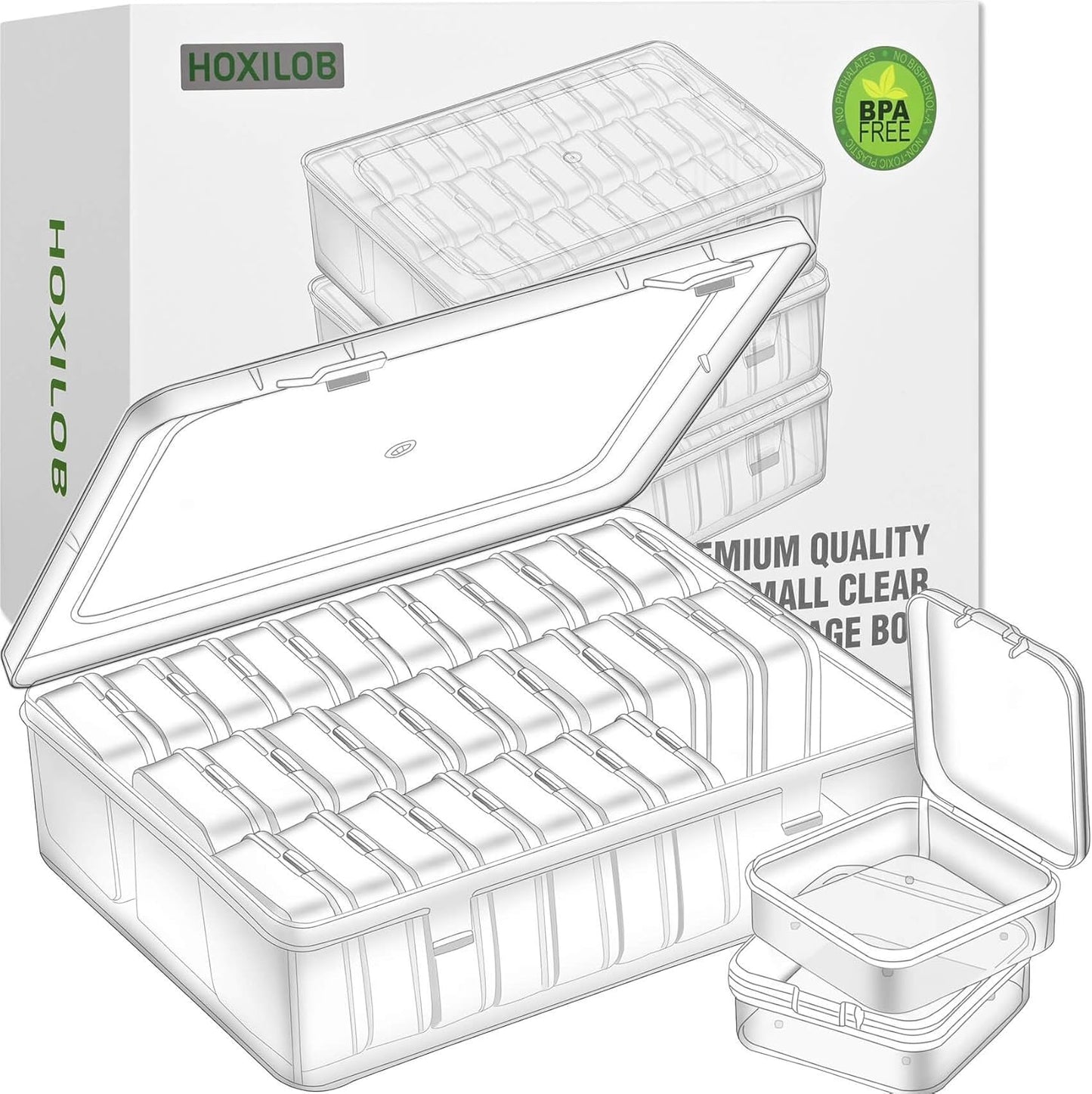 Bead Organizer Box with 90 Mini Storage Containers for Crafts