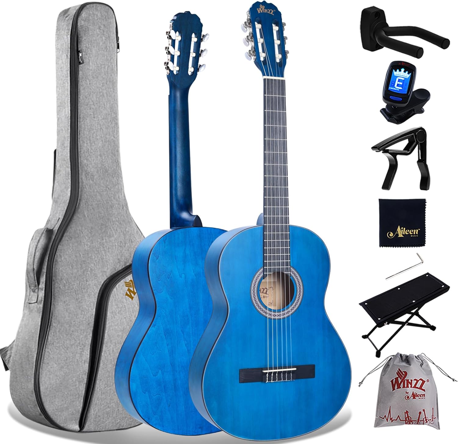 Winzz Classical Guitar 39 Inches for Beginners with Accessories