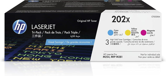 Vibrant Colors Trio for HP Printers | HP 202X Toner Set