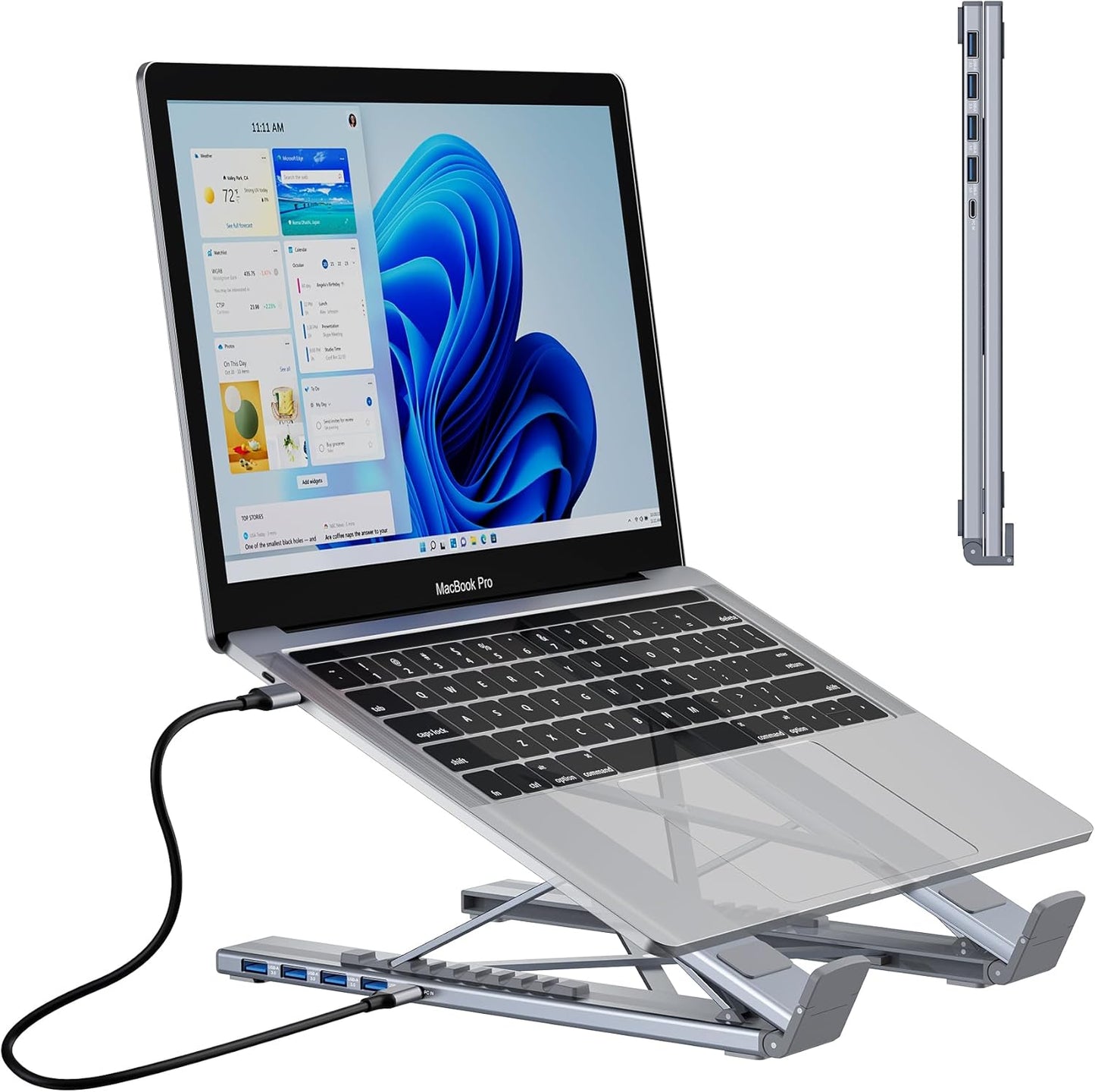 M61 USB C to USB Hub Portable Laptop Stand for All Laptops