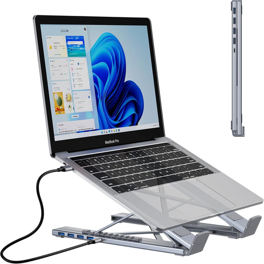 M61 USB C to USB Hub Portable Laptop Stand for All Laptops