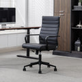 Okeysen Leather Office Desk Chair - Ergonomic Mid Century Executive
