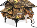 Heated Cat House for Outside (Leaves, S) - Weatherproof Insulated