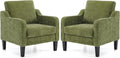 VINGLI Accent Chairs Set of 2 Olive Green - Comfy Midcentury Reading