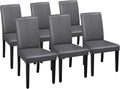 Dining Chairs Set of 6 Faux Leather Modern Dining Room Chairs - Padded