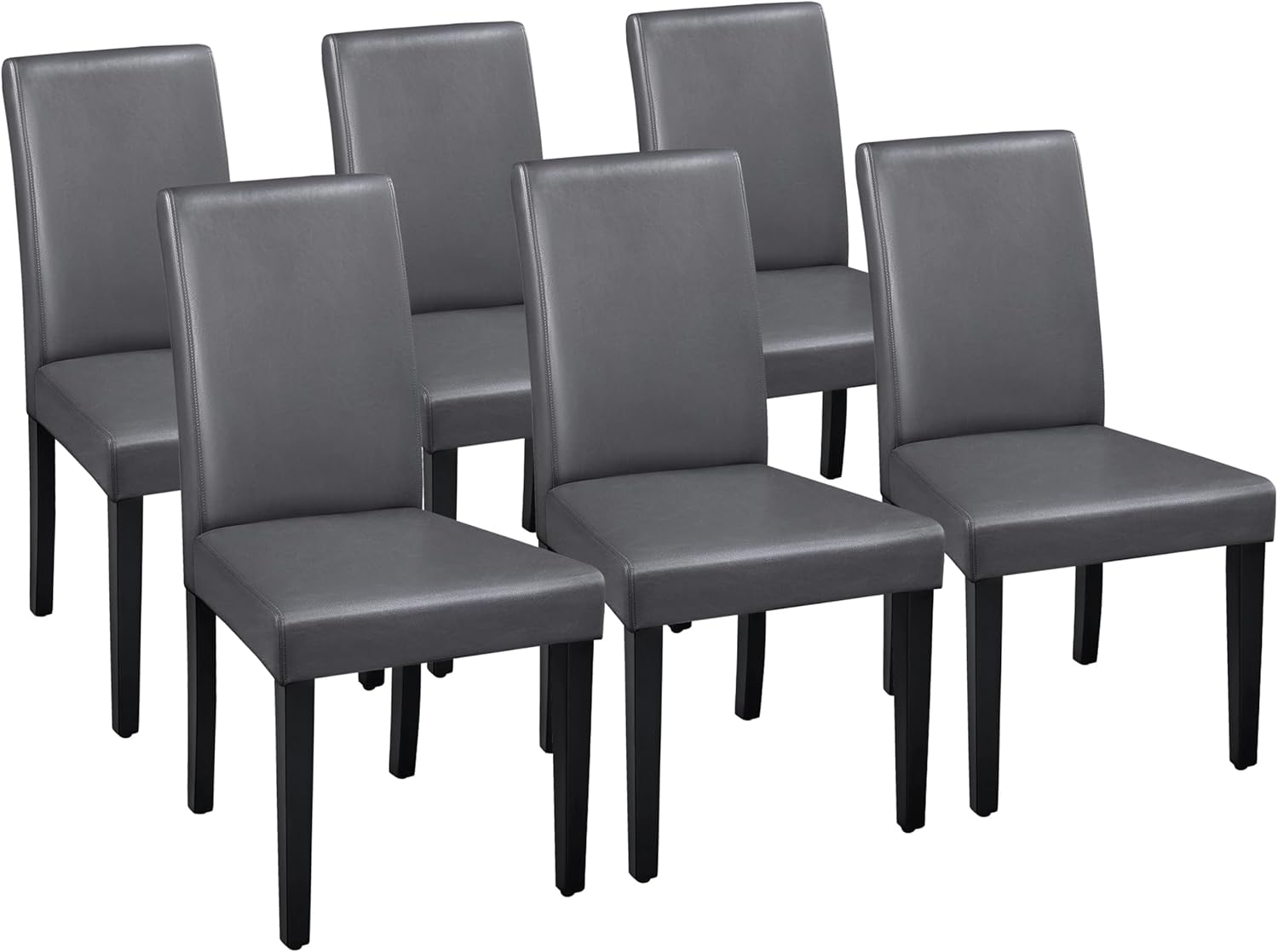 Yaheetech Dining Chairs Set of 6 Modern Faux Leather Design