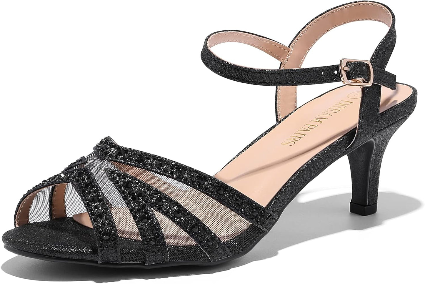 DREAM PAIRS Women's Nina Low Heel Pump Sandals for Comfort