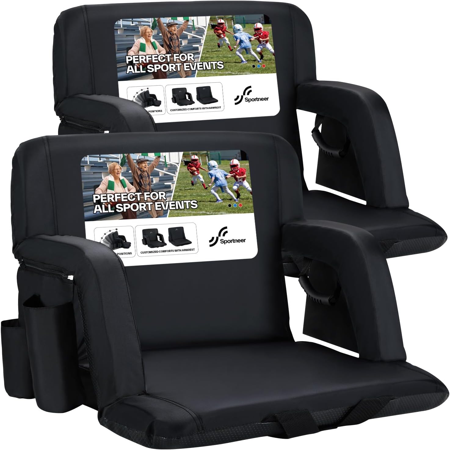 Sportneer Bleacher Chairs: Extra Wide Comfy Cushion Seats