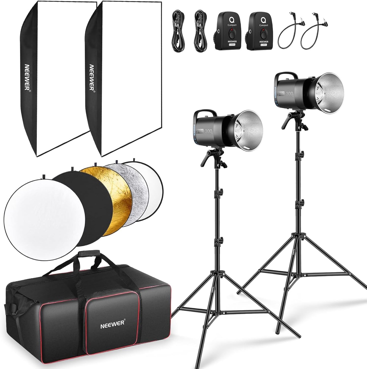 NEEWER 600Ws Studio Monolight Flash Light Kit for Photographers