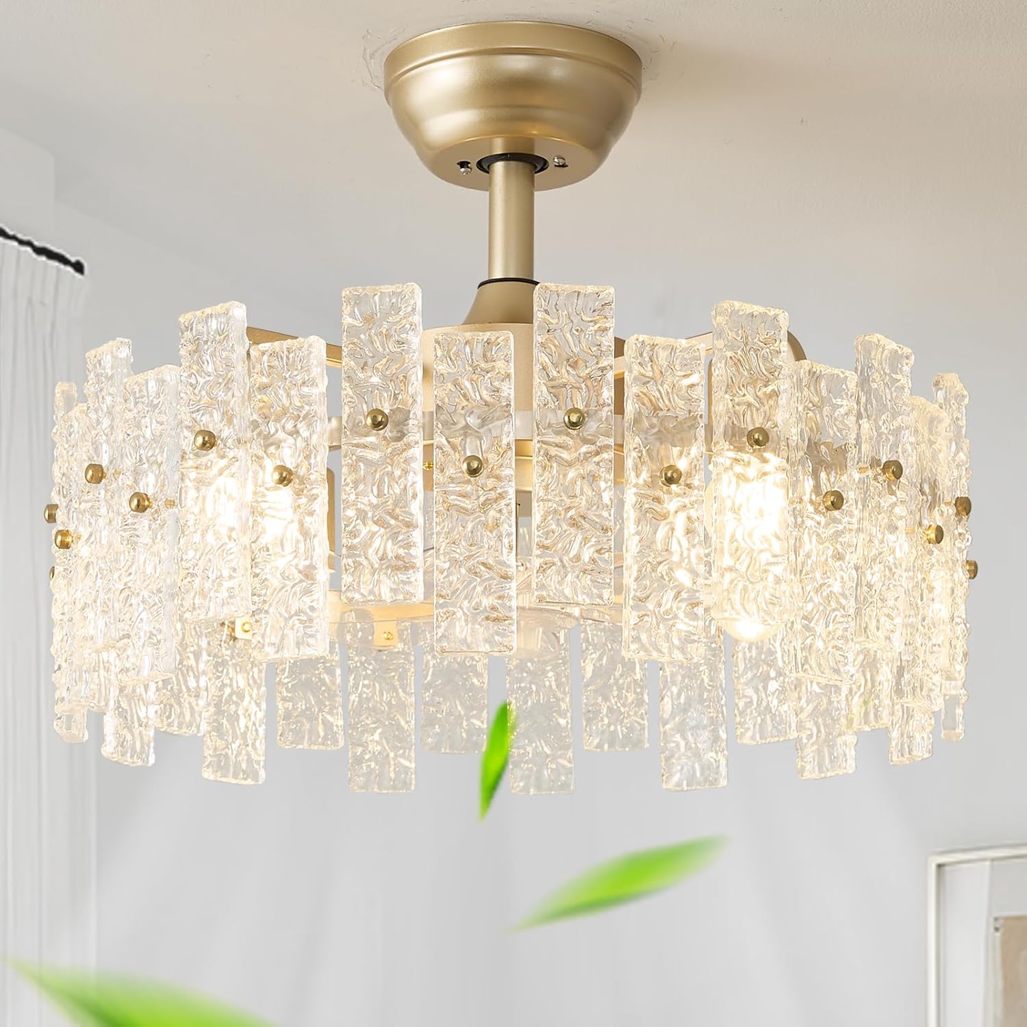 20 Gold Fandelier Ceiling Fan with Lights for Modern Spaces