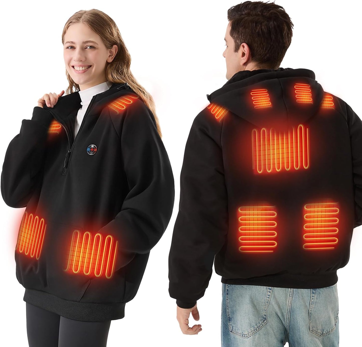 Heated Hoodie with 9 Heat Zones and 16000mAh Power Bank