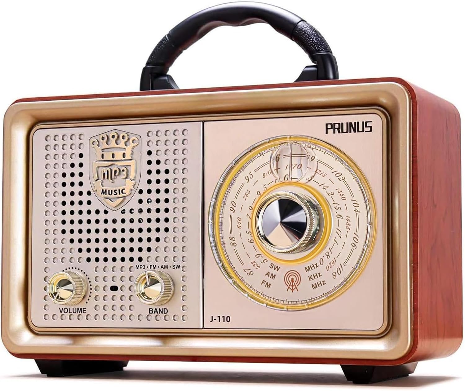 PRUNUS J-110 Portable AM FM Radio with Bluetooth and Vintage Style