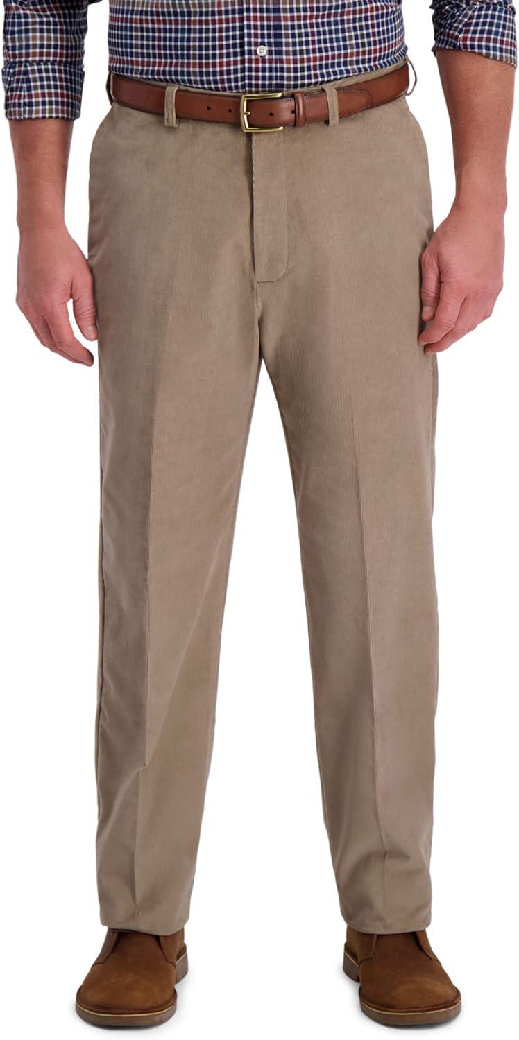 Haggar Men's Classic Fit Stretch Corduroy Pant for Comfort
