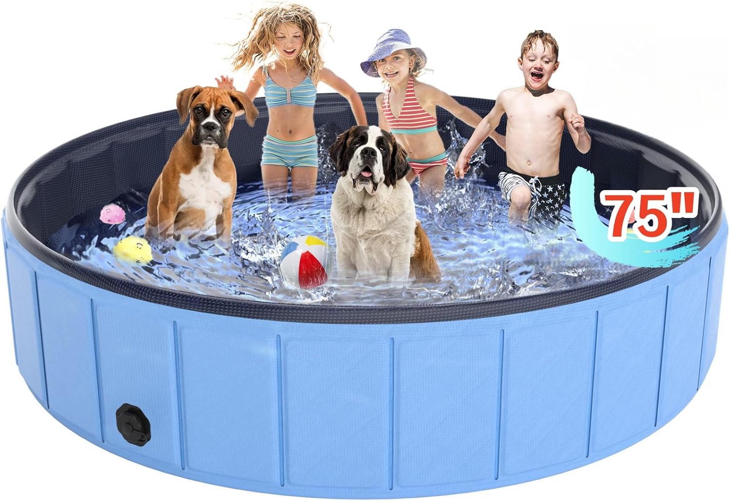 Oversize Dog Pool for Summer Fun - Hyperzoo Foldable Design