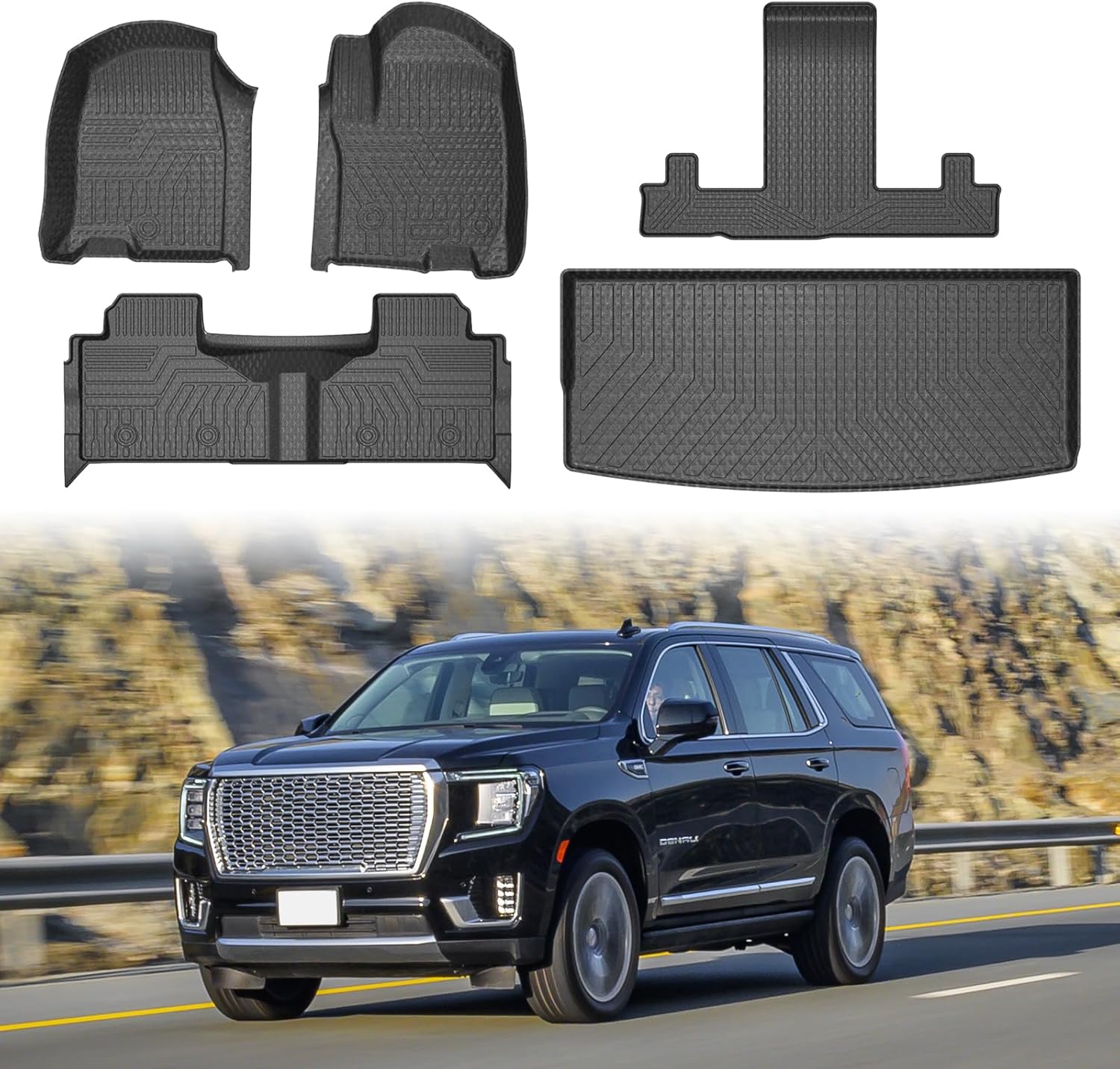 Mixsuper Floor Mats & Cargo Liner Set for Chevy Tahoe 2021-2026
